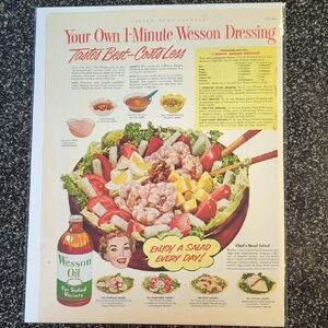 Vintage Wesson Oil Ad July 1952